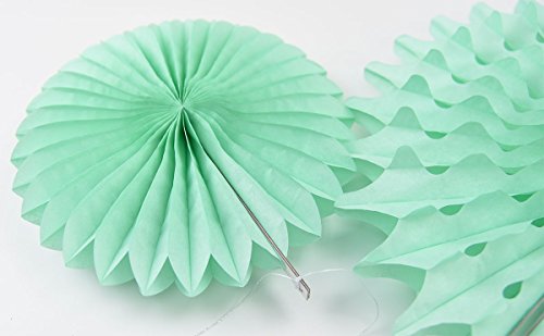 Furuix Babyparty Deko Deko-Set Seidenpapier-Blumen, Cremefarben, Mintgrün, Pfirsich für Babypartys, Geburtstage, Hochzeiten und Partys, Papier, Mint Cream Peach Babyparty Mädchen - 6