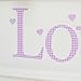 Personalised Name Wall Letter Stickers, Pink Gingham i, 10-16 cm high. Each letter comes with one lilac heart and one pink heart sticker. A-Z a-z &. Price is per letter.