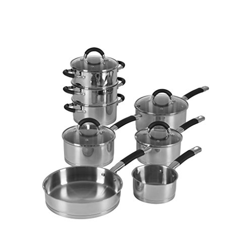 Swan 8pce Stainless Steel Pan Set with Silicone Handles