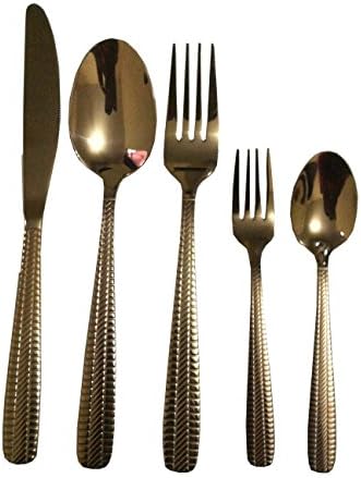 5Pcs Gold ,Copper Colour Plated Stainless Steel Dinning Table Spoons, Kitchen Utencil Party,Wedding ,Home Luxury Cutlery Set (copper)