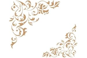 Todo-Stencil Pochoir décoratif pour bordures 034, motif floral pour coin. Dimensions du pochoir : 20 x 20 cm. Dimensions du motif : 11,6 x 10,9 cm