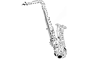 ARTISTIC SPONGE Saxophone Sax Music Notes Reusable Stencil A3 A4 A5 & Bigger Sizes Modern / Music2 (PVC Reusable Stencil, A3 Size - 297 x 420 mm, 11.7 x 16.5 in)