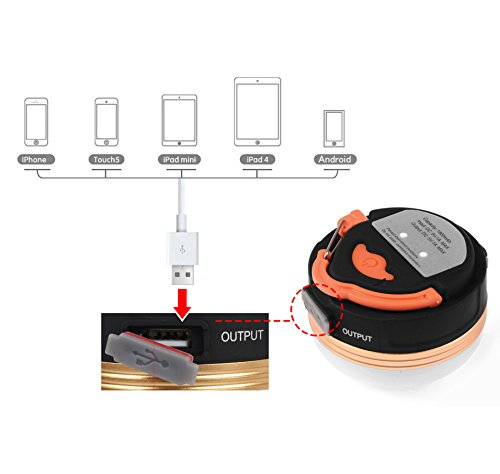 HomySnug Mini Campinglampe LED Wiederaufladbare Campingleuchte Taschenlampe Mit 2 USB Schnittstellen, 3 Lichtmodi, Ideal Für Camping, Outdoor, Wandern - 4