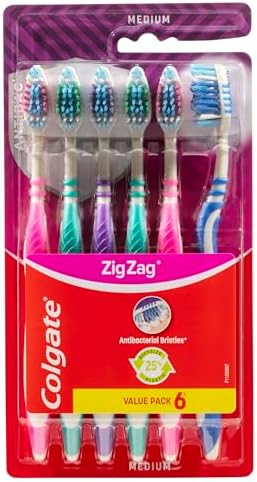 Colgate CP24503, Spazzolino da Denti Zig Zag, Pulizia Interdentale Profonda, 6 pz, Multicolore