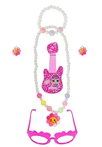 Kabello Kids Jewelry with Sunglasses, Hair Clips and Guitar Toy for Birthday Return Gift Set 5 Pack of 1