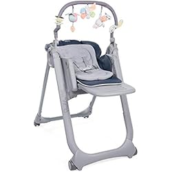 Chicco Polly Magic Relax - Trona/hamaca compacta con barra de juegos, 4 ruedas, color azul (India Ink)