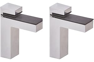 Euro Tische - Supporto per mensole/ripiani in vetro e legno, robusto, diverse varianti (2 pezzi)