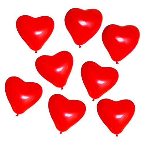 25 Rote Herzballons Luftballons | Herzförmige Ballons für Party Dekoration Hochzeit Heiratsantrag Jahrestag Geburtstag Deko Geschenk