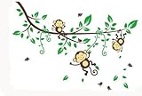 WallStickers Decal Three Monkey climb on the vine wall sticker for kids