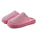 Produktbild Holeider Hausschuhe Damen Pantoffeln Herren Drinnen Winter Aus High Density Memory-Baumwolle Wärme Plüsch Bequem Home Rutschfeste Streifen Haus Slippers Innenstiefel,