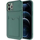 Aksesuarcim Apple iPhone 12 Pro Max ile Uyumlu Silikon Kılıf Mat Renkli Kart B&ouml;lmeli C&uuml;zdanlı Kamera Lens Korumalı Kapak Kart