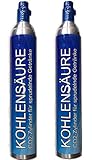 Soda&Fruit 2 x CO2 Alu- Zylinder geeignet für original SodaStream Wassersprudler Crystal, Cool etc. Bis zu 60 Liter Sprudelwasser pro Füllung CO2 425g gefüllt!