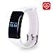 Produktbild Smart Armband Sport Armband Schrittzähler mit Herzfrequenz Monitor Blut Druck Activity Tracker Kalorien Schlaf Monitor Smartwatch für iPhone und Android Smartphones, weiß