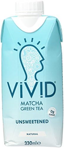 Vivid Drinks Unsweetened 100 Percent Natural Matcha Green Tea 300 ml (Pack of 12)