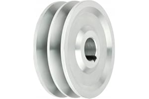 ELHEDA Keilriemenscheibe 100mm 2-rillig Für Keilriemen SPB 17mm Welle 28mm, Varianten Riemenscheiben 60mm-160mm Welle von 19 mm bis 42 mm mit Keilnut, Doppelrad 2x17mm Riemenrad Riemenantrieb