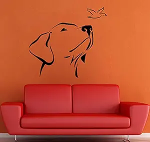 Wallstick 45-223 Vinyl Dog Animal Wall Sticker (Multicolour, 65 cm x 60 cm)