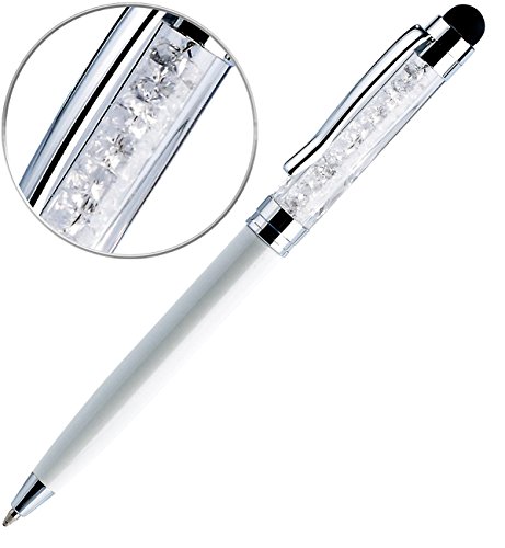 Callstel 2in1-Kugelschreiber mit Touchscreen-Stift in Diamant-Optik