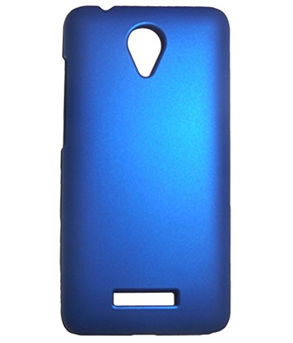 Chevron Rubberized Back Cover Case for Micromax Canvas Spark Q380 (Deep Blue)
