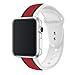 Produktbild Daze Sport-Armband aus weichem Silikon für Apple Watch, Ersatzbänder für iWatch Serie 4/3/2/1, alle Editionen, Schwarz/Grün/Rot, 38mm/40mm, weiß