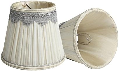 Splink 2pcs European Style Clip-On Fabric Lamp Shades Handmade Lampshades for Candle, Droplight, Wall Bulb,Table Lamp 90*140*120mm