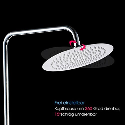 ieGeek 10 Zoll Regendusche Einbauduschköpfe Edelstahl Duschkopf Regenbrause Brausekopf aus Edelstahl mit Anti-Kalk-Düsen poliert Spiegeleffekt hochglänzend - 5