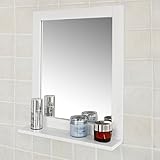 SoBuy® Spiegel, Wandspiegel, Badspiegel mit Ablage,FRG129-W - 2