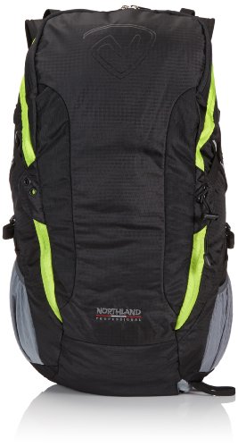 Northland Professional Rucksack Terra Mochila, Unisex, Negro/Verde, 38 l / 1150 g