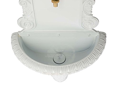 Waschbecken Wandbrunnen Wein Garten Alu weiss antik Stil Brunnen Waschplatz Bad - 7