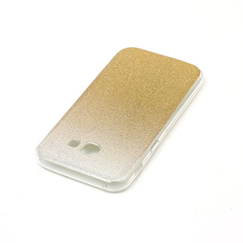 für Samsung Galaxy A5 2017 Hülle,SKYXD Glitzer Gold Farbverlauf Gummi Brillianter Leichtes Glatt Weiche Dünn Silikon Gel Schutzhülle mit [ Koala Handyanhänger + Eingabestifte ] Rutschfest Stoßfest Handy Tasche Etui für Samsung Galaxy A5 2017 Modell A520 Soft Case Gradient Shine Bling Cover With Stylus Dust Plug - 4