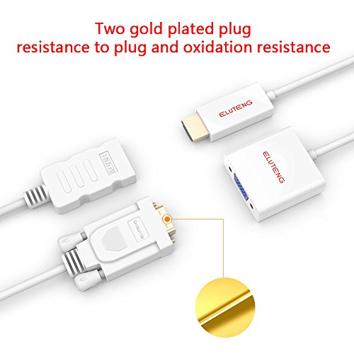 ELUTENG HDMI auf VGA Adapter Kabel 1080p Full HD Adapter HDTV HDMI VGA Male Vergoldete Kontakte für Apple TV , Chromebook , DVD Player , Macbook , Laptop , Ultrabook HDMI to VGA Converter - 5