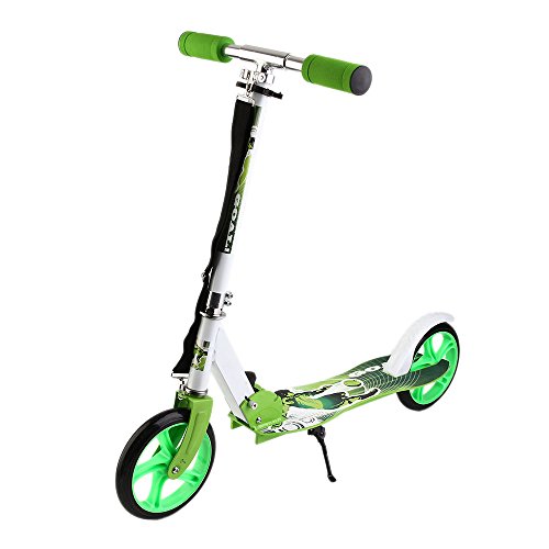 Preisvergleich Produktbild Cimiva Scooter Roller Cityroller Kinderroller Tretroller Kickroller Kickscooter Kinder Klappbar 2 Räder, Einstellbare Höhe von 95cm -106cm (Grün)
