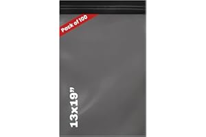 LIVERPOOL ENTERPRISES LTD Grey Mailing Bags 13x19 Inch – Strong Waterproof Postage Bags for Parcels – Tear-Resistant Self-Seal Poly Mailers – Pack of 100