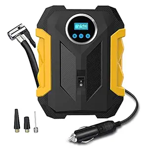 NewYouth Car Tire Pump, Digital Tyre Inflator, 12V Portable Air Compressor Pump, 150 Psi Auto Portable Car Tire Inflator Pump with and Tyre Pressure Checking for Car Tires, Bike and Inflatables