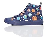 lonas resistentes a altas temperaturas Cordones en la parte frontal RED WAGON Zapatillas Altas para Niños, Multicolor (Space Print), 32 EU