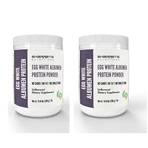 Sharrets Egg White Albumen Protein Powder, 2 x 200g Unflavored, Protein Powder for Women Men Athletes Bodybuilding Beginners Boys Girls Family, Halal Certified - Non GMO Gluten Free dairy Free