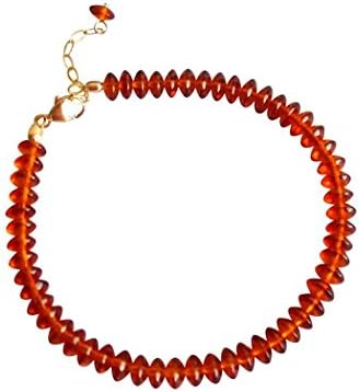Gemshine - Bracelet - 14k Gold plated - Orange Baltic Amber