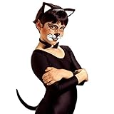 Kinder Katzenkostüm Set Katzen Ohren, Fliege und Schwanz Kinderkostüm Katze Kostümset Kätzchen Cat Tierkostüm Mädchen Dress Up Tier