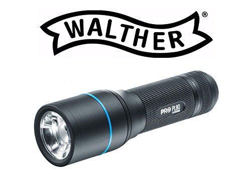 Walther PL80Pro Stabtaschenlampe, Aluminium, schwarz matt, 15 x 4 x 5 cm