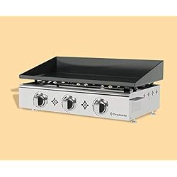 Vivaplancha Plancha Gaz Emaillée 3 Feux 7,5 KW - Anti-adhésive et Nettoyage Facile modèle Limon