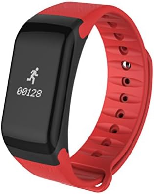 Fitness Tracker Watch,Diadia IP66 Waterproof Sleep Monitor Smart Bracelet and F1 Pedometer Heart Rate Monitor Pedometer SMS Calls Reminder Bluetooth Smart Wristband for IOS/Android,Christmas Gifts (Red) (Red)