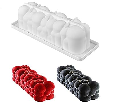 LES TROUVAILLES DE SANDRINE Moule Silicone gâteau Forme bûche de noël Nuage Boule, pâtisserie 3D Anti adhérent, Moule à manqué Original Silicone de qualité Pro Design - 29 * 9.5 * 8 cm