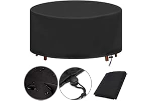 RNGCPTO Funda Muebles de jardín, Ø120x75cm Funda Mesa Jardin Impermeable Redonda Funda Protectora para Muebles Funda Sofa Jardin Exterior Anti-UV, Resitente al Polvo, para Sofa Patio (Ø120x75cm)