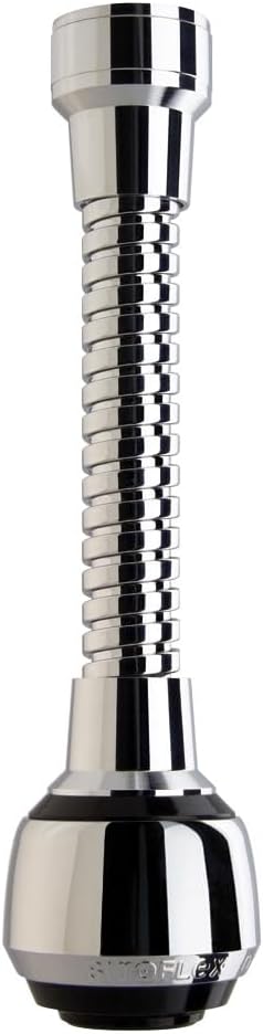 Siroflex 2510/S Milady Ducha para fregadero de cocina con atomizador largo flexible de latón Made in Italy | Grifo con aireador cromo negro | Atomizador para grifos