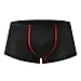 Produktbild Btruely Boxershorts Herren Unterwäsche Kurze Hose Männer Boxer Unterhose Weich Slip Bulge Pouch Unterhose Transparente Unterwäsche (XL, Schwarz)