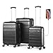 Produktbild REYLEO Koffer-Sets, 3-teilige Hartschalen Gepäck-Sets mit USB-Anschluss und TSA-Schloss, 20 Zoll 24 Zoll 28 Zoll Trolley mit Geräuschlose Räder, 4 Rollen -Schwarz
