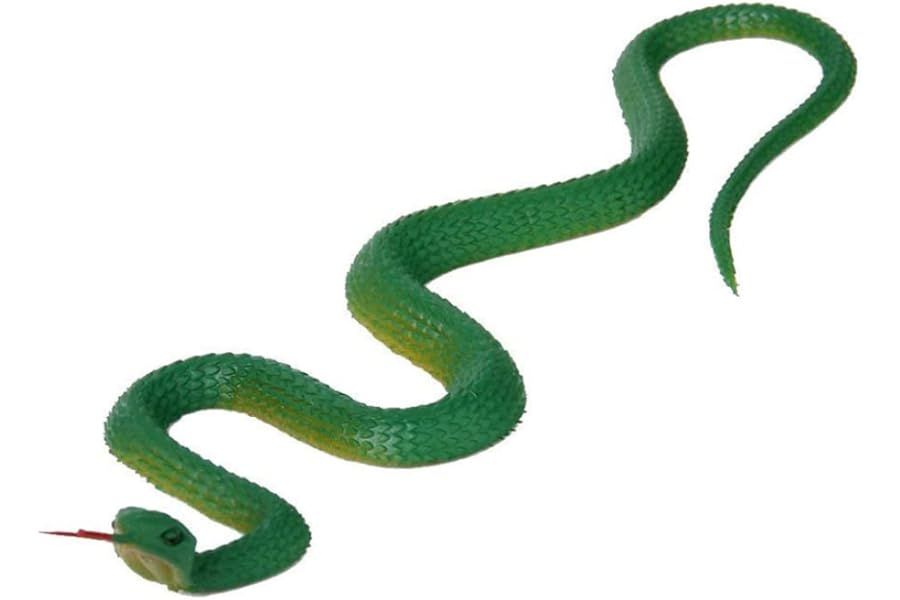 Rachlicy Multi Usage Rubber Snake Lifelike Artificial Snake Reusable Trick Toy Green
