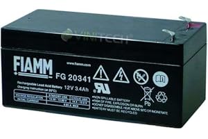 FIAMM COMPONENTI ACCESSORI S.P.A Fiamm Série FG Batterie 12V Alimentation sans interruption UPS Borne Faston 187 plate de 4,8 mm FG20341 Amperaggio 3,4 Ah