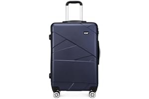 KONO Valigia da Viaggio Leggera del Carrello Rigido Bagagli con la Valigia di 4 Ruote, 28 pollici, Marina Militare