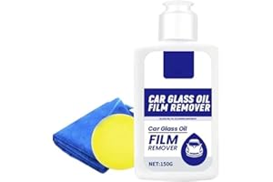 Gokame Car Glass Oil Film Remover, 150G Glass Oil Film Remover For Car, Car Glass Oil Film Remover, Glass Stripper Water Spot Remover Kit, Car Windshield Oil Film Cleaner (1pcs)