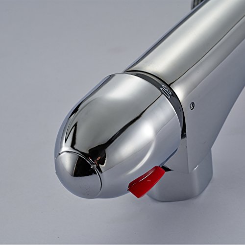 Auralum® Duschthermostat Duscharmatur Thermostat Brausethermostat Brausemischer Aufputz Chrom Thermostat-Brausebatterie - 3